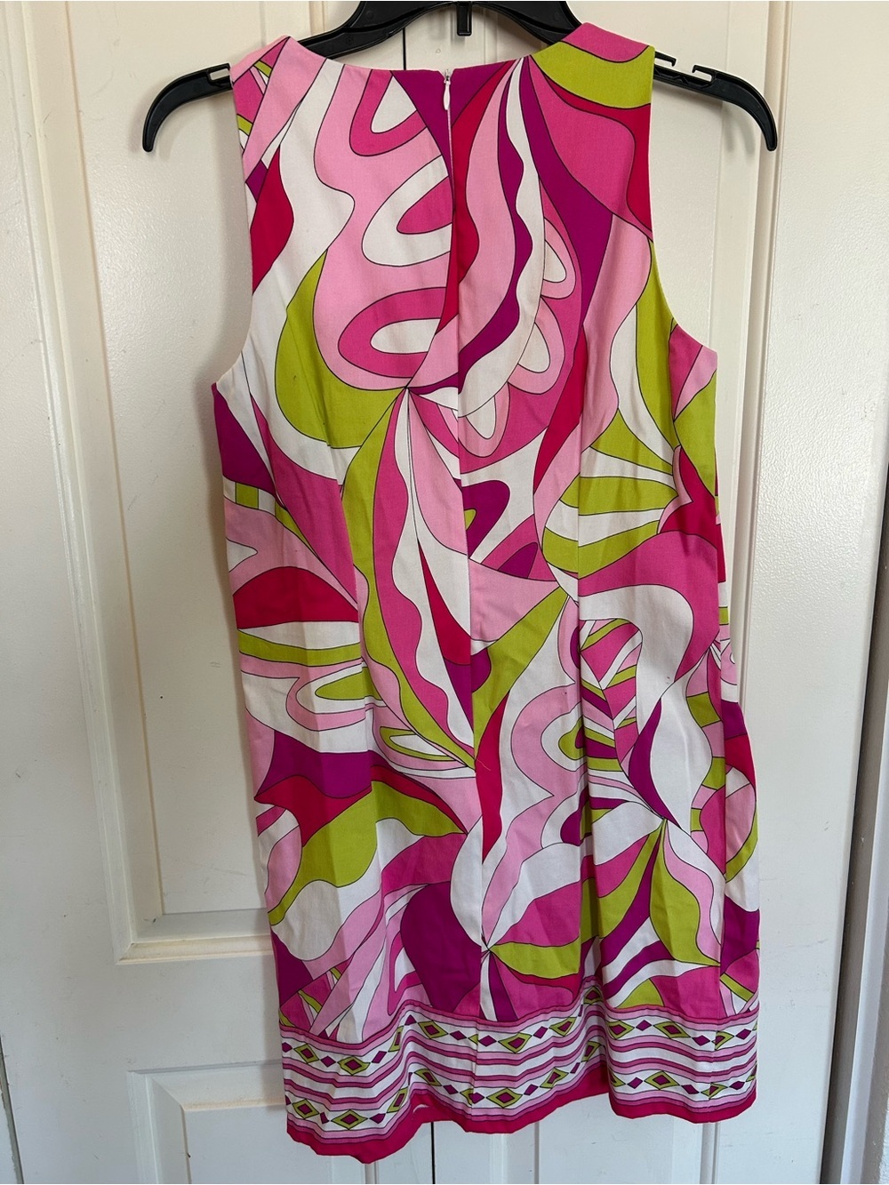 London Times Shift Retro Dress Psychedelic Geometric Swirl Pattern Size 4 - Picture 3 of 7
